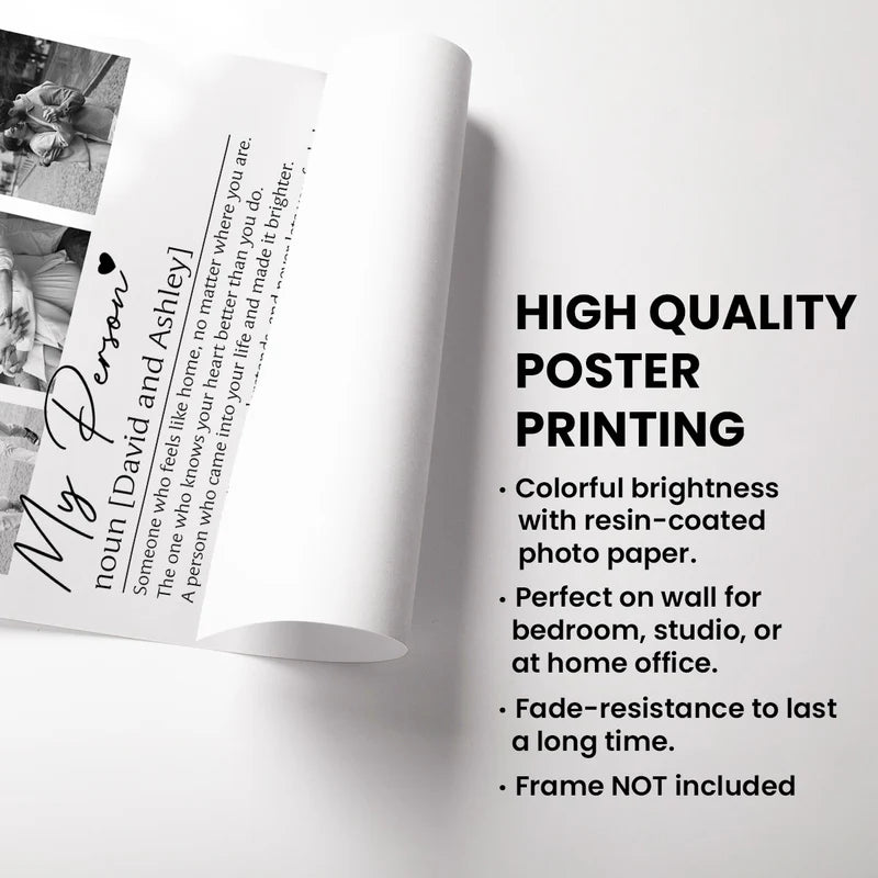 My Person Definition Wall Art Personalized Poster - Sentimental Anniversary, Valentine's Day Gift for Couples