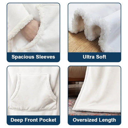 Custom Photo Memorial When You Really Miss Me Hug This Blanket  - Personalized Wearable Blanket With Sleeves -Perfect Gift for Christmas, Birthdays, Thanksgiving, or Mother’s/Father’s Day for Your Loved One