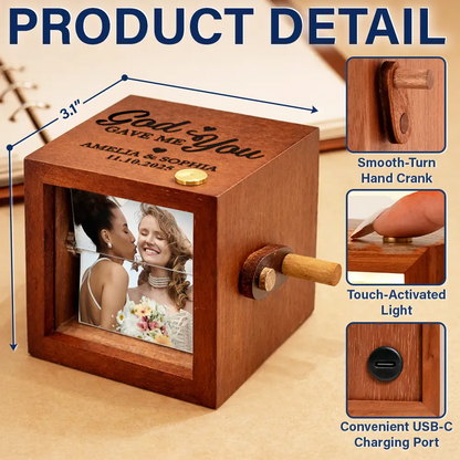 Custom Photo The Date We Became Mr & Mrs Wedding Couple - Personalized Flipbook Frame Animation Machine