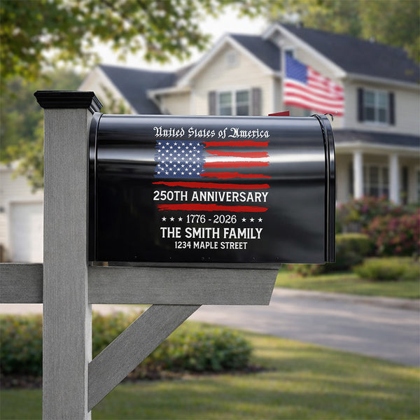 Personalized USA 250th Anniversary Mailbox Decal