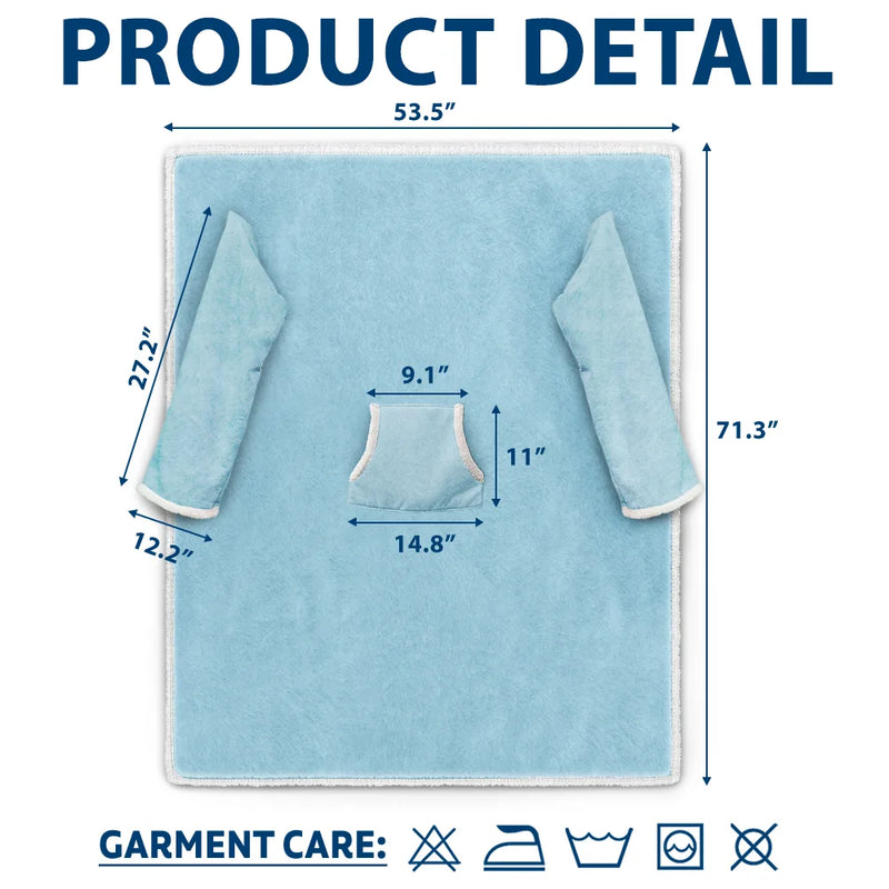 Personalized Wearable Blanket With Sleeves – Custom Photo Dog & Cat Face Blanket for Pet Lovers – Fun Gift for Birthdays, Christmas, or Cozy Winter Nights