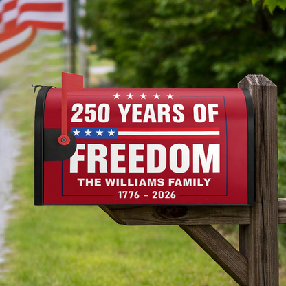 Custom Family Name 250 Years of Freedom We The People Patriotic Mailbox Cover