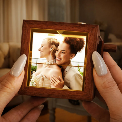 Custom Photo The Date We Became Mr & Mrs Wedding Couple - Personalized Flipbook Frame Animation Machine