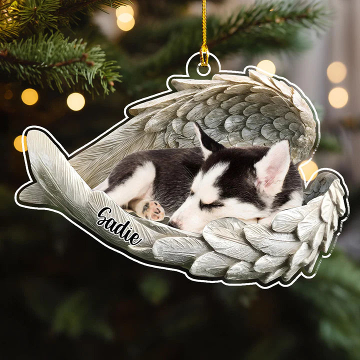 In Angel Wings - Personalized Custom Acrylic Ornament