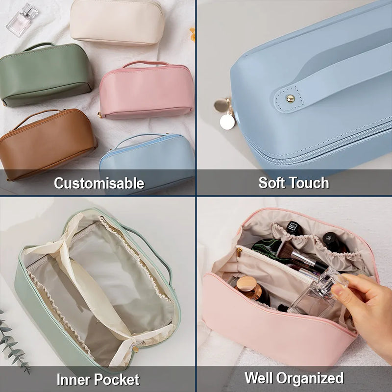 Bad Bi*ch Affirmation - Personalized Leather Makeup Bag