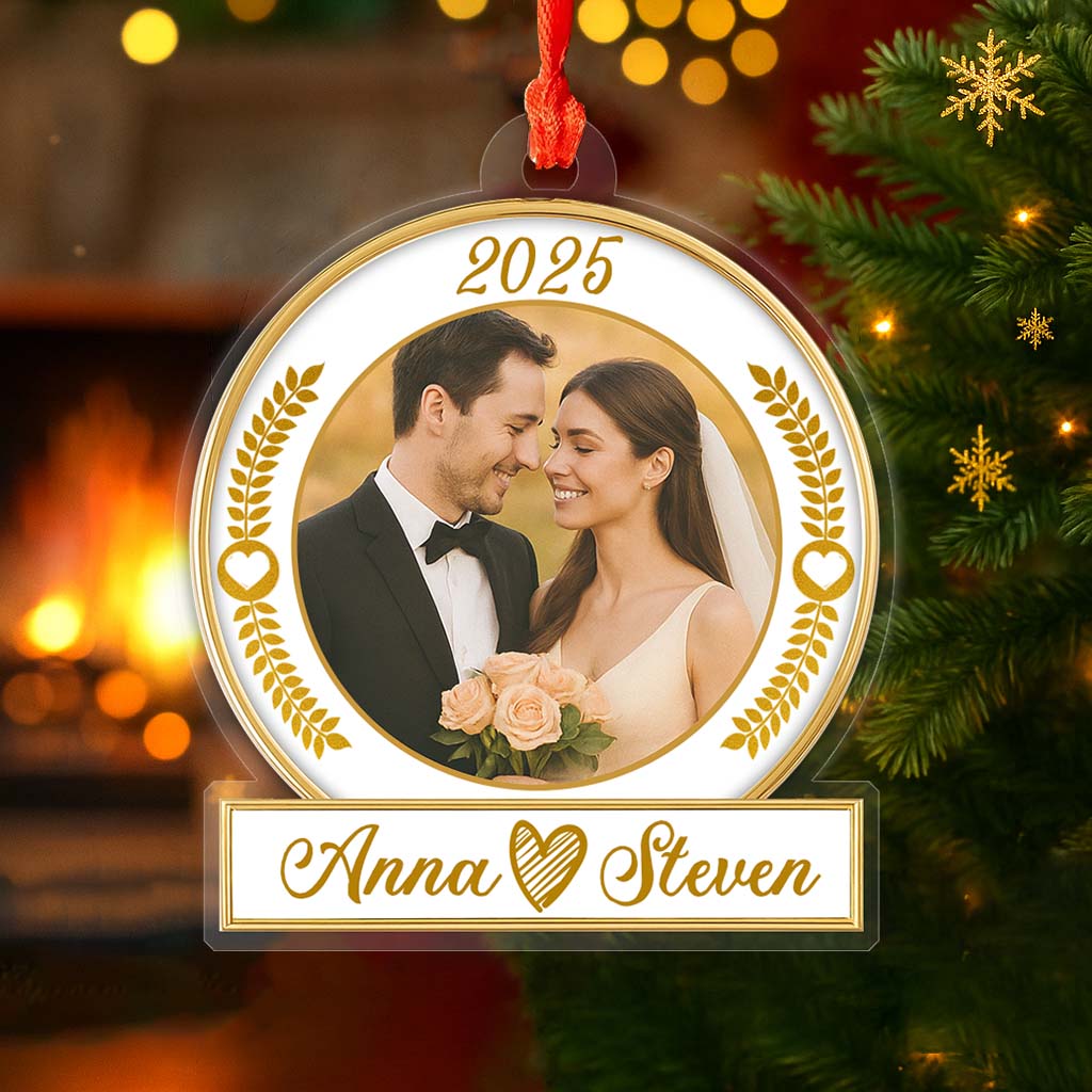 Our First Chirstmast Ornament - Personalized Acrylic Ornament - Custom Name And Year