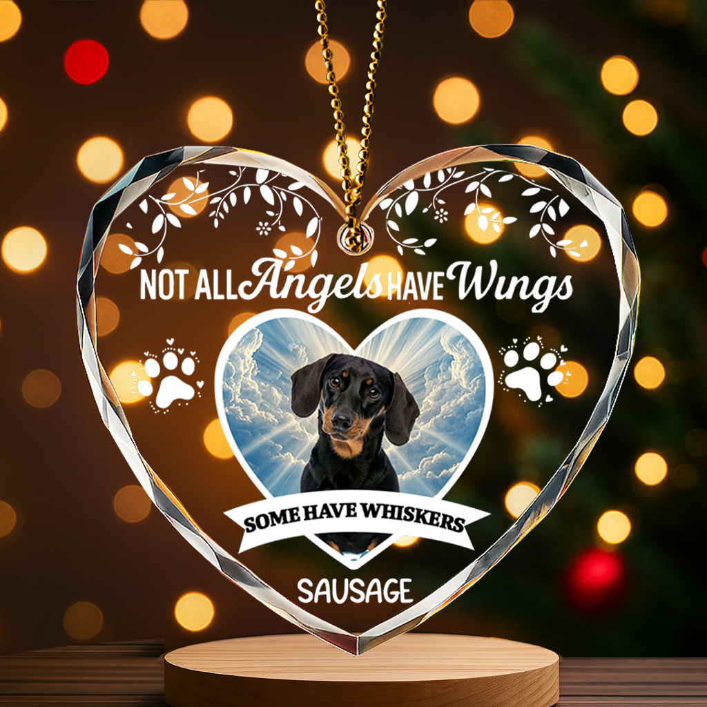 Personalized Pet Memorial Glass Ornament – Not All Angels Have Wings, Some Have Whiskers
