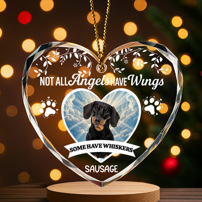 Personalized Pet Memorial Glass Ornament – Not All Angels Have Wings, Some Have Whiskers