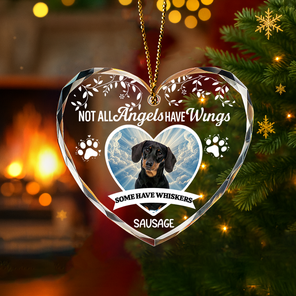 Personalized Pet Memorial Glass Ornament – Not All Angels Have Wings, Some Have Whiskers