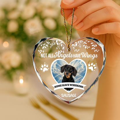 Personalized Pet Memorial Glass Ornament – Not All Angels Have Wings, Some Have Whiskers