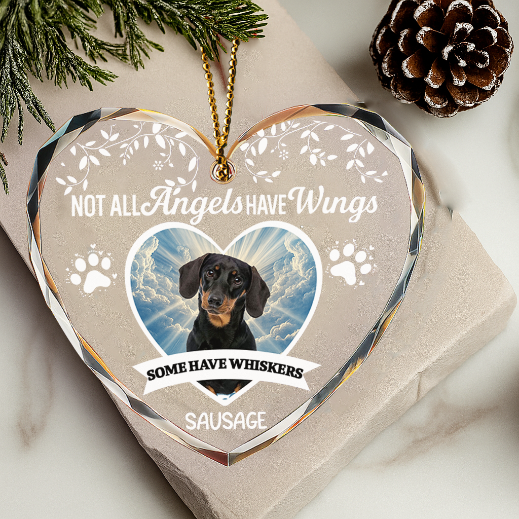 Personalized Pet Memorial Glass Ornament – Not All Angels Have Wings, Some Have Whiskers