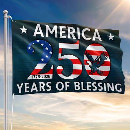 250 Years of Blessing Flag, 1776 2026 America Patriotic Eagle Decorative