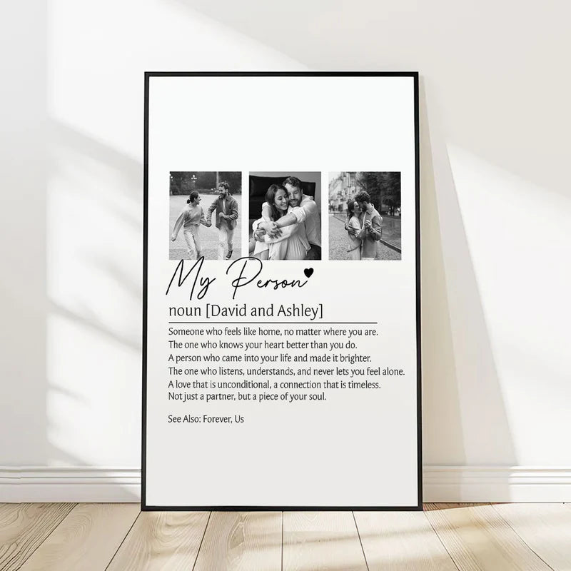 My Person Definition Wall Art Personalized Poster - Sentimental Anniversary, Valentine's Day Gift for Couples
