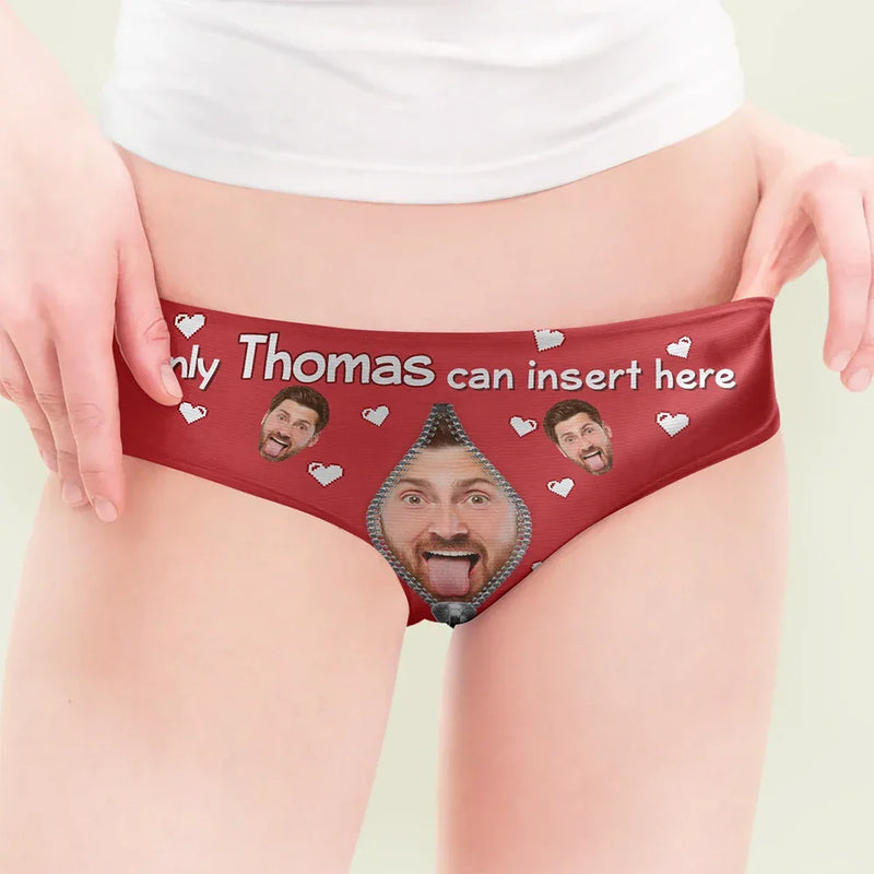 Custom Photo Only You Can Insert Here - Personalized Women's Low-waisted Brief