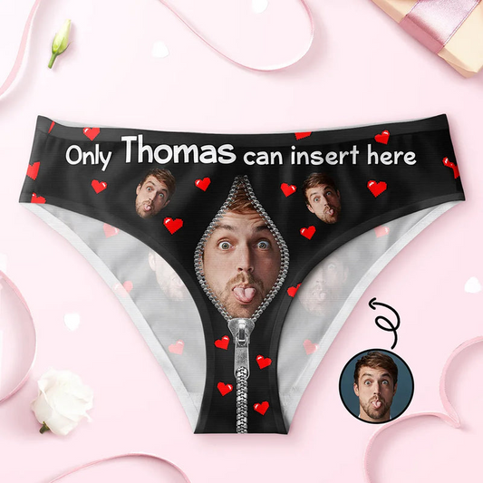 Custom Photo Only You Can Insert Here - Personalized Women's Low-waisted Brief