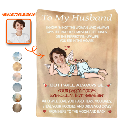 To My Hilariously Handsome Husband – Personalized Cozy Blanket from Your Wife