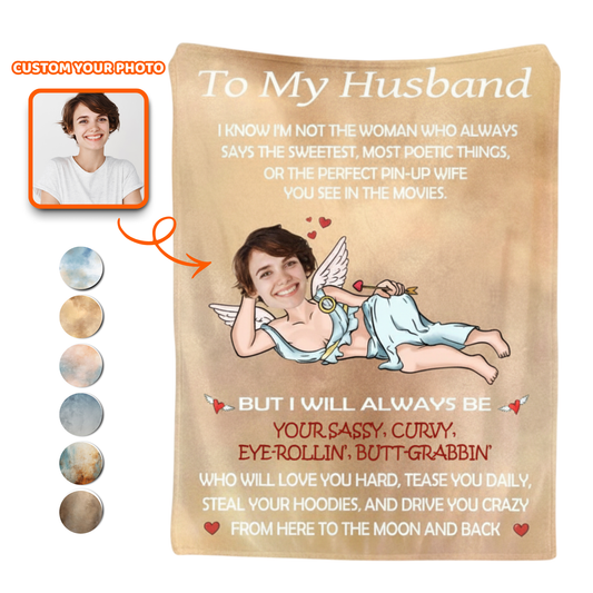 To My Hilariously Handsome Husband – Personalized Cozy Blanket from Your Wife