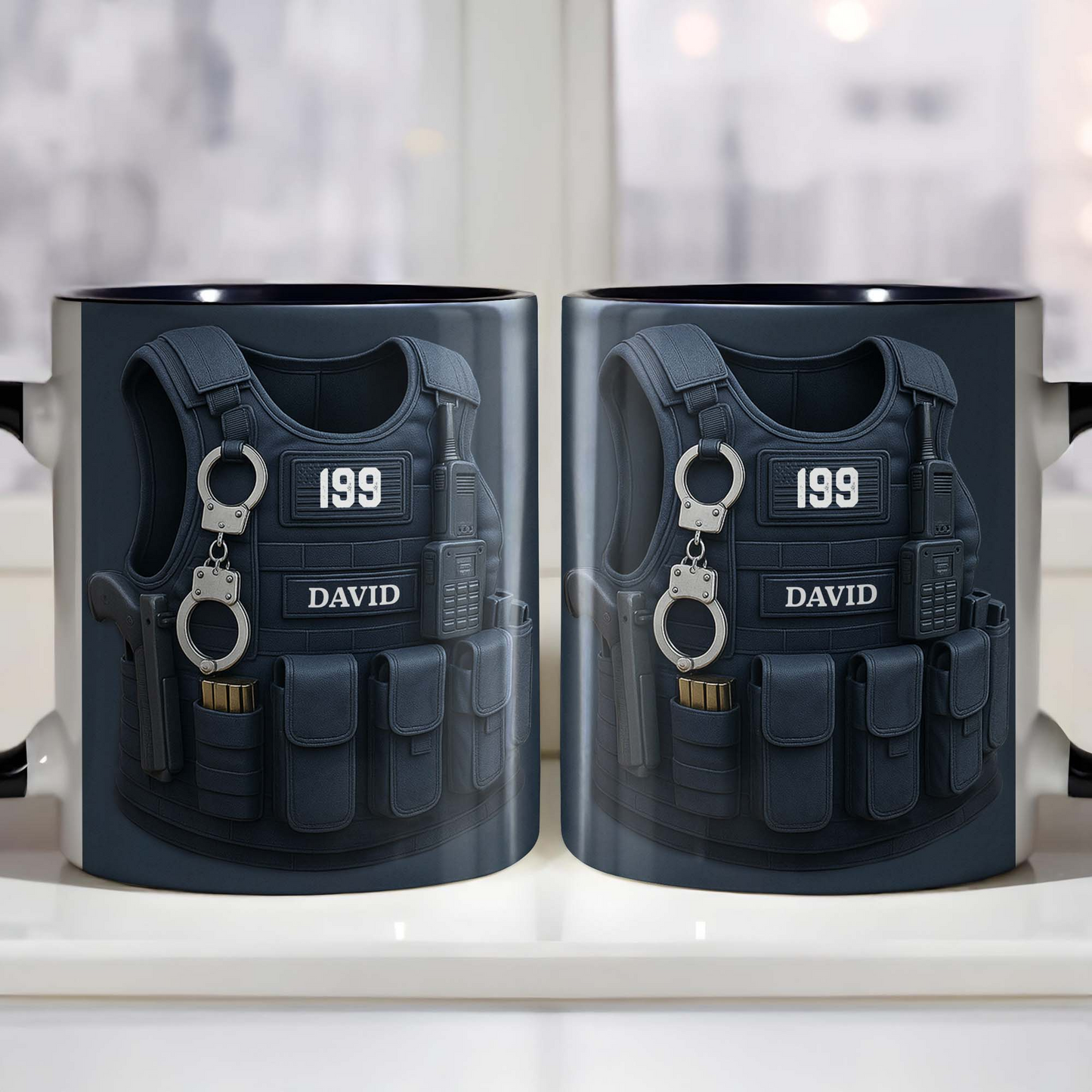 To My Hero, Police Vest and Tactical Gear Design, Custom Accent Mug, Gift For Law Enforcement Officers