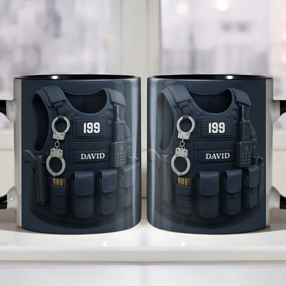 To My Hero, Police Vest and Tactical Gear Design, Custom Accent Mug, Gift For Law Enforcement Officers