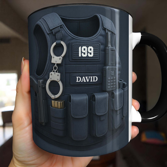 To My Hero, Police Vest and Tactical Gear Design, Custom Accent Mug, Gift For Law Enforcement Officers