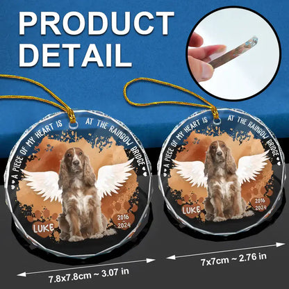 Custom Photo Memorial Dog Cat Favorite Hello & Hardest Goodbye - Personalized Circle Glass Ornament