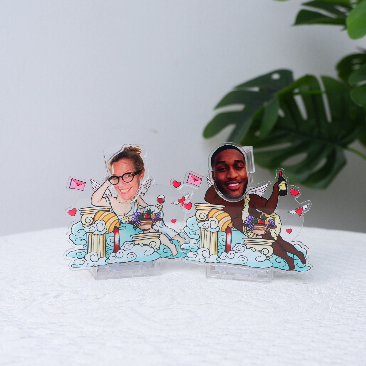 Personalized Photo Bobblehead Acrylic Standee – Funny Cupid Design (For Him / For Her)
