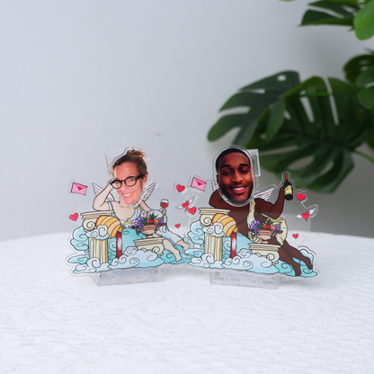 Personalized Photo Bobblehead Acrylic Standee – Funny Cupid Design (For Him / For Her)