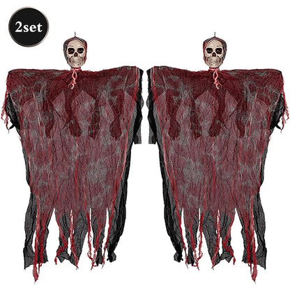 Halloween Horror Skeleton Ghost Outdoor Haunted House Ornaments Corpse Prop Skull Blood Yarn Ghostface Pendant Halloween Decor