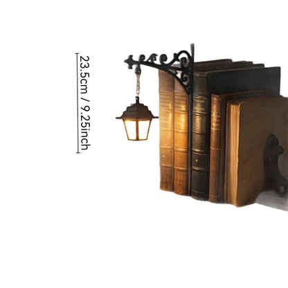 Halloween Retro Bookshelf Lighting Wall Mounted Reading Lamp Metal Gothic LED Night Light for Studious Home Room Ornament