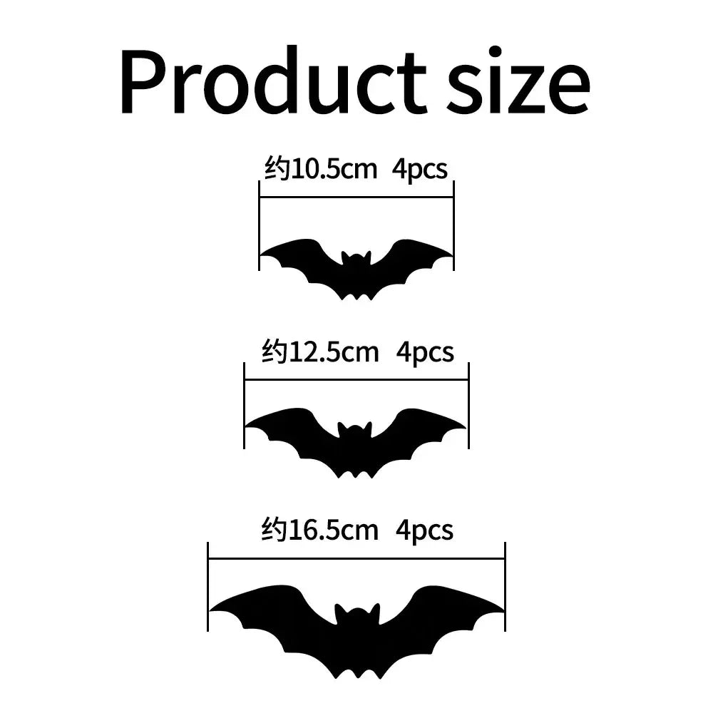 Halloween LED Night Light 3D Stereoscopic Bat Wall Decal PET Material Festival Party Home Wall Decoration Lamp