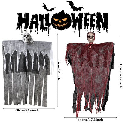 Halloween Horror Skeleton Ghost Outdoor Haunted House Ornaments Corpse Prop Skull Blood Yarn Ghostface Pendant Halloween Decor