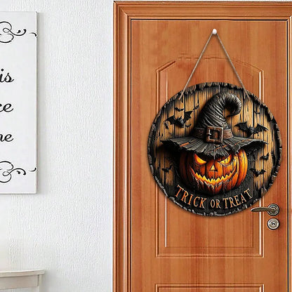 Halloween decoration Signs Halloween Wood Decorations Pumpkin Ghost Party Indoor and Outdoor Atmosphere Wooden Round Decorative