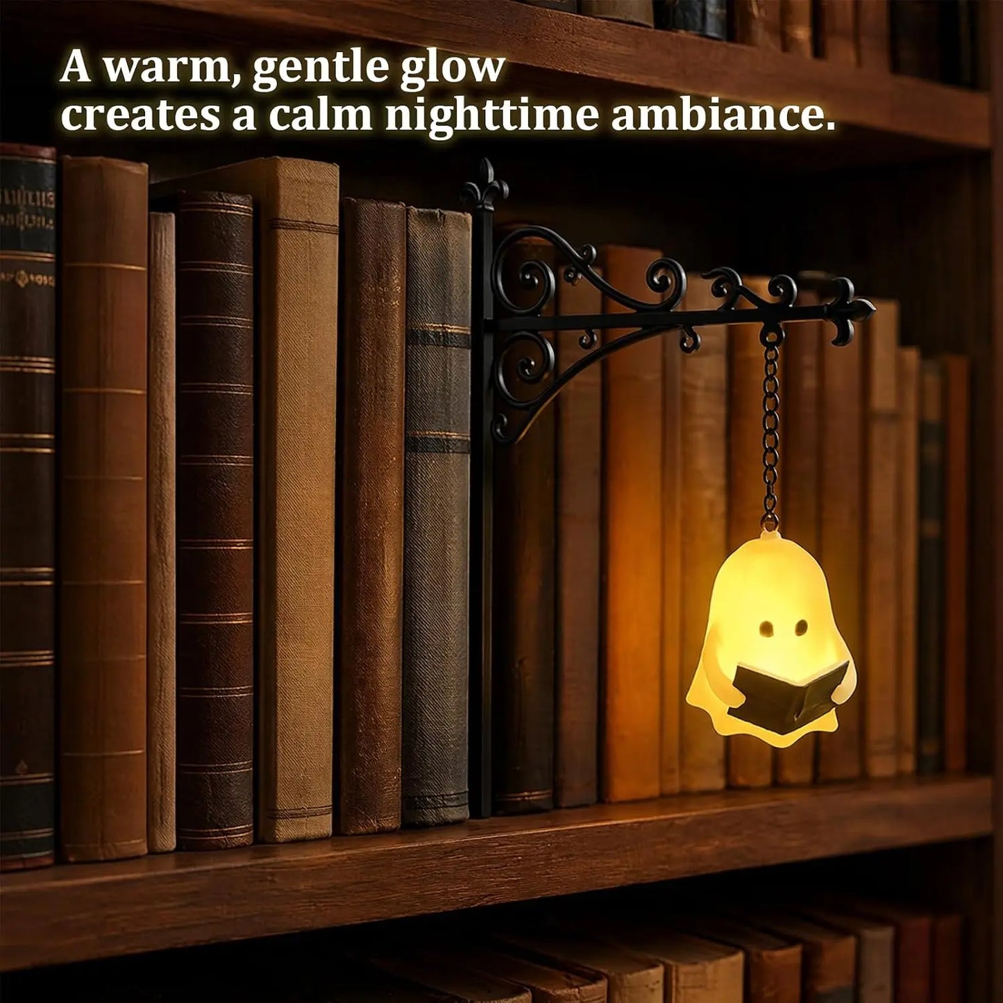 Halloween Retro Bookshelf Lighting Wall Mounted Reading Lamp Metal Gothic LED Night Light  for Studious Home Room Ornament