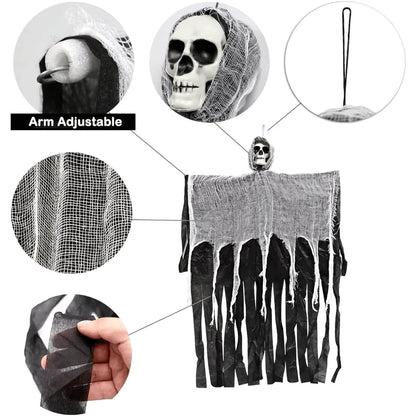 Halloween Horror Skeleton Ghost Outdoor Haunted House Ornaments Corpse Prop Skull Blood Yarn Ghostface Pendant Halloween Decor