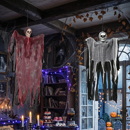 Halloween Horror Skeleton Ghost Outdoor Haunted House Ornaments Corpse Prop Skull Blood Yarn Ghostface Pendant Halloween Decor