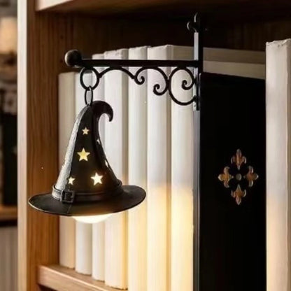 Halloween Retro Bookshelf Lighting Wall Mounted Reading Lamp Metal Gothic LED Night Light for Studious Home Room Ornament