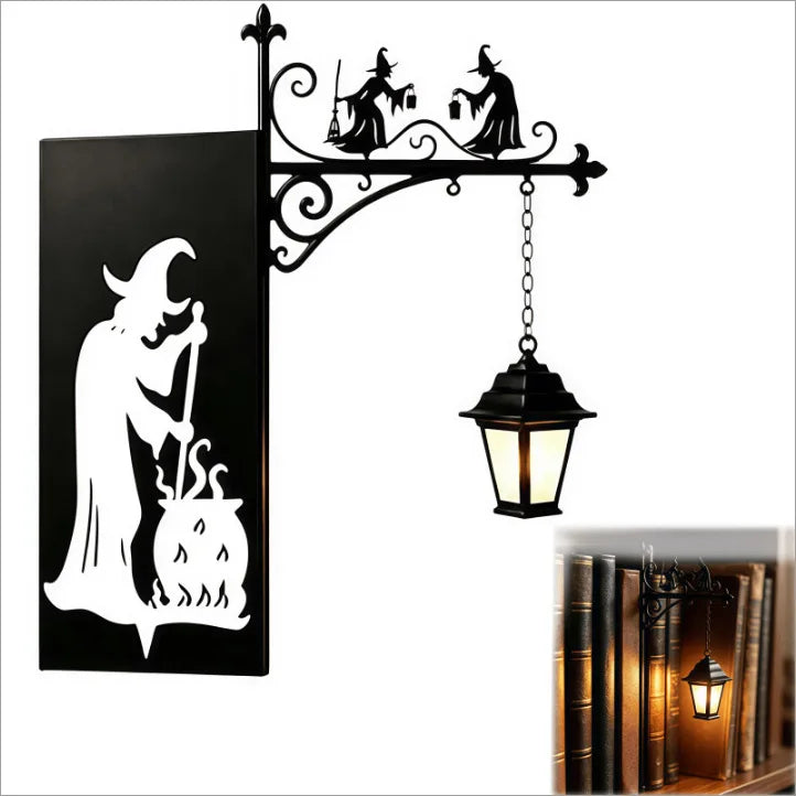 Halloween Retro Bookshelf Lighting Wall Mounted Reading Lamp Metal Gothic LED Night Light  for Studious Home Room Ornament