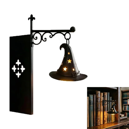 Halloween Retro Bookshelf Lighting Wall Mounted Reading Lamp Metal Gothic LED Night Light  for Studious Home Room Ornament
