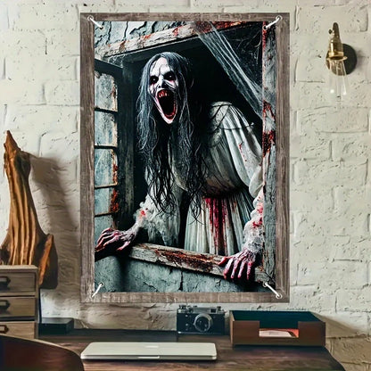 Horror skeleton tapestry, Halloween-themed photo background, room, garden, party supplies, Halloween decorations