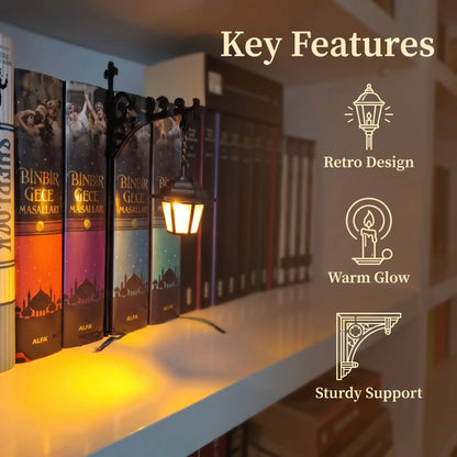 Halloween Retro Bookshelf Lighting Wall Mounted Reading Lamp Metal Gothic LED Night Light  for Studious Home Room Ornament