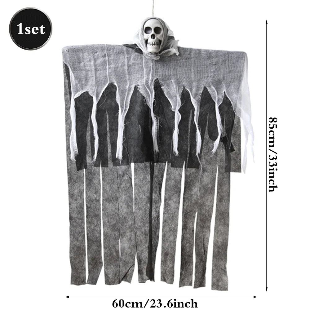 Halloween Horror Skeleton Ghost Outdoor Haunted House Ornaments Corpse Prop Skull Blood Yarn Ghostface Pendant Halloween Decor