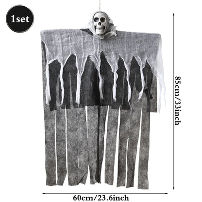 Halloween Horror Skeleton Ghost Outdoor Haunted House Ornaments Corpse Prop Skull Blood Yarn Ghostface Pendant Halloween Decor