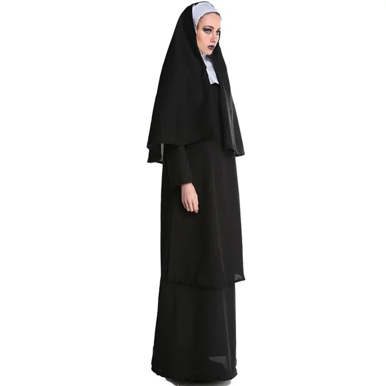Halloween Nun Costume Women's Role-playing Stage Wear Masquerade Party Outfit New Style Adult Size M-XL Modern Dance Clothes