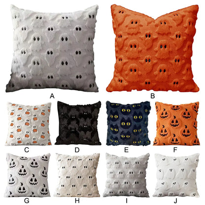 Halloween Decoration For Home Cartoon Pumpkin Bat Ghost Pillowcase Horror Soft Pillowcase Party Supplies Haloween Home Ornament