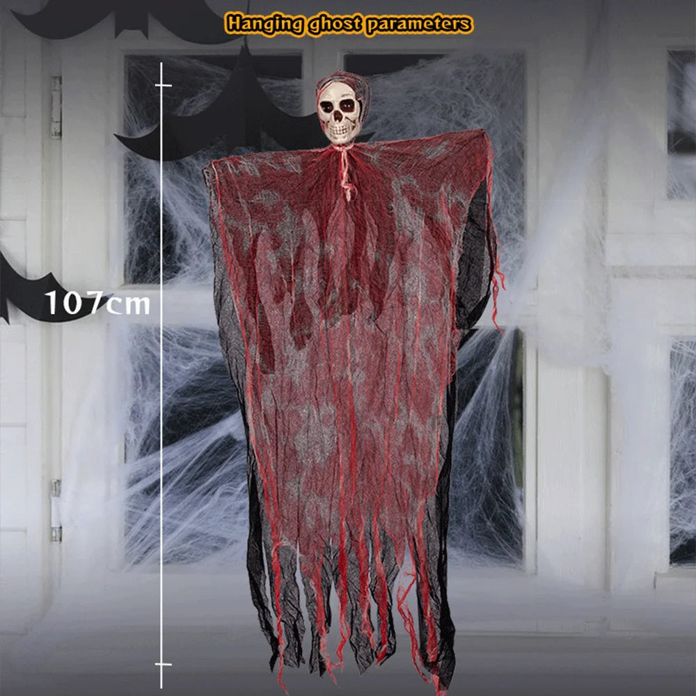 Halloween Horror Skeleton Ghost Outdoor Haunted House Ornaments Corpse Prop Skull Blood Yarn Ghostface Pendant Halloween Decor