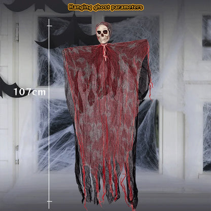 Halloween Horror Skeleton Ghost Outdoor Haunted House Ornaments Corpse Prop Skull Blood Yarn Ghostface Pendant Halloween Decor