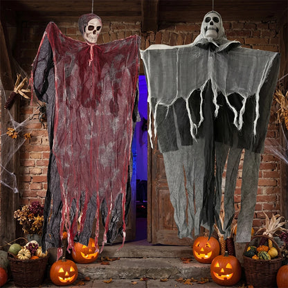 Halloween Horror Skeleton Ghost Outdoor Haunted House Ornaments Corpse Prop Skull Blood Yarn Ghostface Pendant Halloween Decor