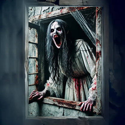 Horror skeleton tapestry, Halloween-themed photo background, room, garden, party supplies, Halloween decorations