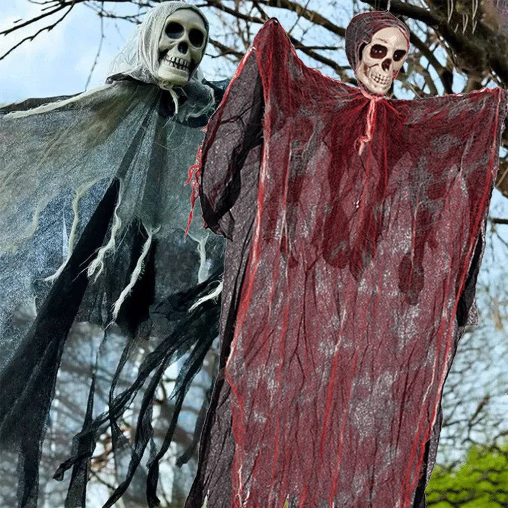 Halloween Horror Skeleton Ghost Outdoor Haunted House Ornaments Corpse Prop Skull Blood Yarn Ghostface Pendant Halloween Decor