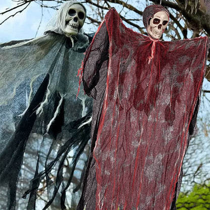 Halloween Horror Skeleton Ghost Outdoor Haunted House Ornaments Corpse Prop Skull Blood Yarn Ghostface Pendant Halloween Decor